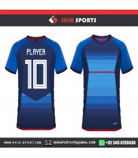 BLUE WHITE DOTS WITH FLOWING SHADES   SOCCER JERSEYS